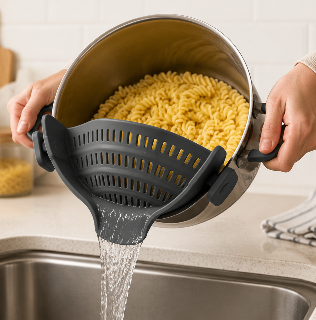 CuelatuPasta™ | Escurridor ajustable para ollas