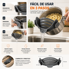 CuelatuPasta™ | Escurridor ajustable para ollas